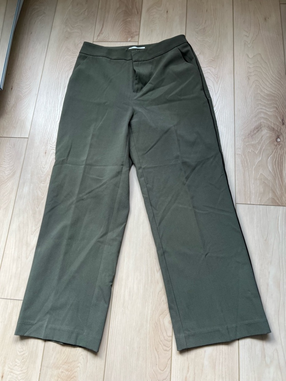 OAK + FORT Olive Green High-Waist Trousers